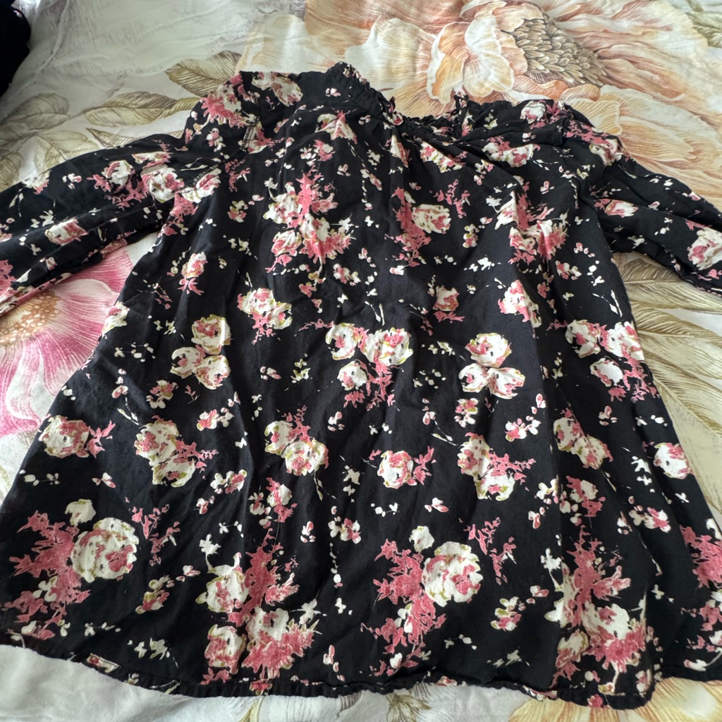 Bonpoint Black And Pink Floral Blouse